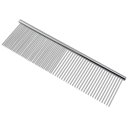 XGNG Stainless Steel Diffractive Comb Sparse and Dense Teeth Knotting Grooming Comb for Dogs and Cats Paper Feather Tool Origami
