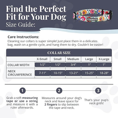 Lucky Love Dog - Adjustable Dog Collar with Easy Click Buckle for Small to Large Dogs, Durable, & Comfortable Collar for Male & Female Dogs, Pet Collar for Puppies & Adult Dogs - Ladybird, Medium