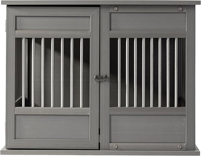 New Age Pet Horizon Pet Crate - Durable ECOFLEX with Stainless Steel Spindles, Bone-Shaped Latches, Easy Access Door, Stylish Design, 10-Year Warranty, Available in 3 Sizes & 2 Colors