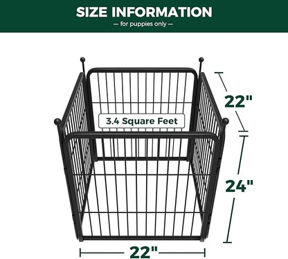FXW Rollick Dog Playpen for Yard, RV Camping, 24 inch 4 Panels for Puppy and Small Dogs│Patented