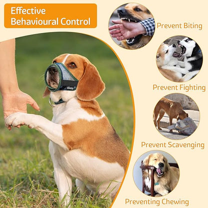 Coppthinktu Dog Muzzle, Soft Mesh Muzzle for Small Medium Large Dog Mouth Guard, Breathable Dog Muzzles to Prevent Biting Barking, Adjustable Dog Mouth Cover Muzzle for Dog Allow Panting Drinking