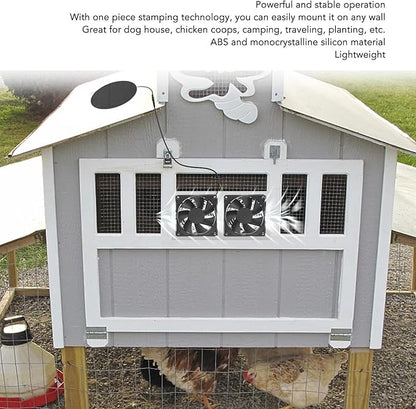 Marhynchus Big Dog House Dog House Solar Ventilation Fan, Dog Houses For Large Dogs Strong and Stable, Easy to Install, Monocrystalline Silicon Pet Cat Dog House Solar Fan