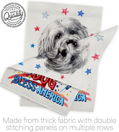 Breeze Decor Patriotic Havanese House Flag Pack Dog Puppy Spoiled Paw Canine Fur Pet Nature Farm Animal Creature Support Our Troops Banner Small Garden Yard Gift Double-Sided, Made in USA
