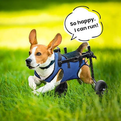 Dog Wheelchair for Back Legs, Dog Wheelchair for Small Dog, Adjustable Pets Cart with Wheels, Doggy Wheelchairs for Disabled Hind Legs, Dog Leg Brace and Hip Support, Small