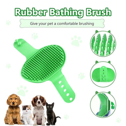 Portable Silicone Bristles Dog Foot Washer and Muddy Paw Cleaning Brush - A Great Gift, Free Bath Brush Included - Medium, Green