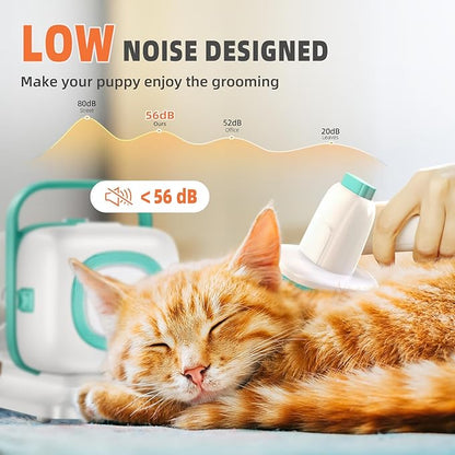Dog Grooming Vacuum, Dog Hair Vacuum for Shedding Grooming, Low Noise Dog Grooming Kit, 15kpa Pet Grooming Vacuum for Dogs Pet Hair