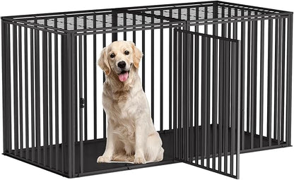 63" L x 35" H Super Large Steel Tube Dog Crate with Mat Base, Heavy Anti-Bite, Dog Crates for Large Dogs, Big Dog Cage, Dog Kennel, Puppy Dog Playpen with Top, Pet Cage, Indoor Outdoor, XXXL2