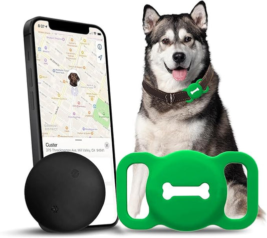 Pet Tracker for Cat, Smart Pet Location Tracker with Case, Smart Item Finder, MFi Certificated Tracking Device, No Monthly Fee, Works with Find My (iOS Only) (GreenV1, Small)