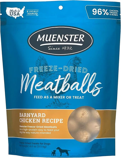 Muenster Freeze-Dried Meatballs Barnyard Chicken Recipe, 4 oz Package