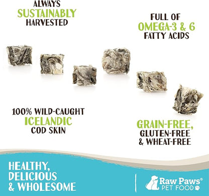 Raw Paws Cod Skin Cubes for Dogs, 5-oz – Cod Skins for Dogs - Fish Skins for Dogs - Fish Skin Chews for Dogs - Cod Skin Dog Treats - Cod Treats for Dogs - Crunchy Cod Treats for Dogs - Cod Dog Treats