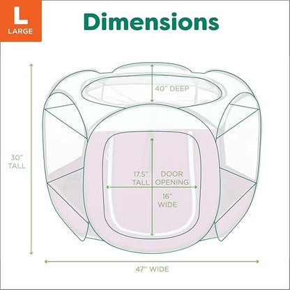 Furhaven Portable Dog Playpen Cat Tent, Pet Playground/Kennel Foldable Indoor Outdoor Zippered Puppy Crate - Purple, Large