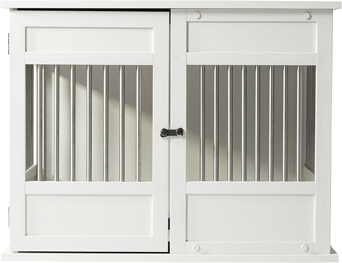 New Age Pet Horizon Pet Crate - Durable ECOFLEX with Stainless Steel Spindles, Bone-Shaped Latches, Easy Access Door, Stylish Design, 10-Year Warranty, Available in 3 Sizes & 2 Colors