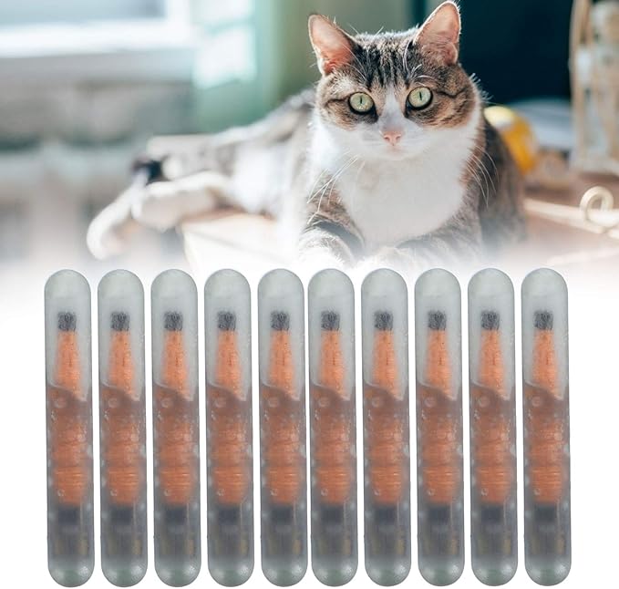 Mini 1.25mm Microchip for Dogs and Cats, Lightweight Label Glass Tube Chip Glass Tube Animal Tag Reader Pets Suppliers Shot Records for Pet Dog Cat Cow Pig Rabbit Fish Puppies 10 Pack
