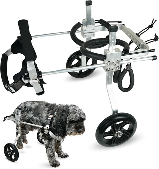 Dog Wheelchair for Back Legs – Small, Medium & Large – Lightweight Aluminum Alloy - Adjustable Wheelchair for Dogs with Disabled Hind Legs – Cat Wheelchair - Dog Carts with Wheels