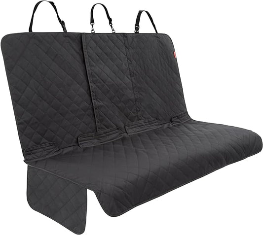 Lusso Gear Dog Car Seat Cover for Back Seat - Waterproof Dog Seat Cover for Back Seat - Non-Slip Back Seat Cover Stays in Place - Black Rear Seat Cover for Car, Truck and SUV - Car Seat Protector