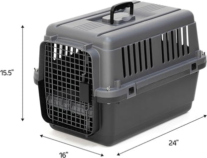 SportPet Designs Plastic Airline Approved Kennels Wire Door Travel Dog Crate, Small (No Wheels)