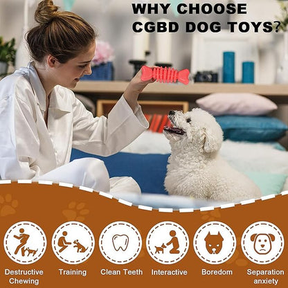 Puppy Toys, 6 Pack Dog Chew Toys for Puppy, Cute Red Small Dog Toys, Teething Toys for Puppies, Soft Durable Interactive Chew Toy for Small Dogs