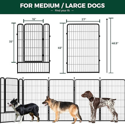 FXW Rollick Dog Playpen for Yard, RV Camping, 45 inch 32 Panels for Large Dogs│Patented