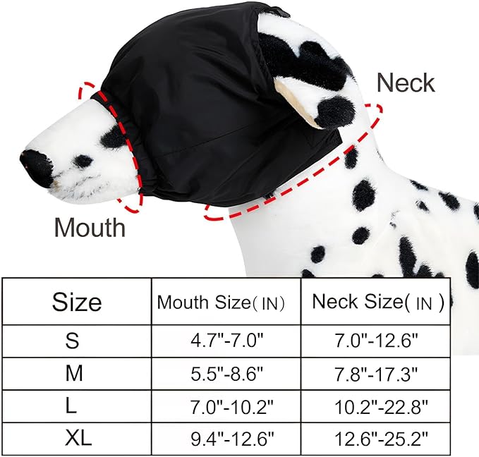 NACOCO Dog Calming Cap Eye Mask Nylon Shading Pet Anxiety Mask Muzzle for Grooming Anti Car Sickness (XL)