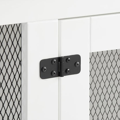 Crosley Furniture Dane Credenza Console Table Dog Crate Kennel for Pets, White