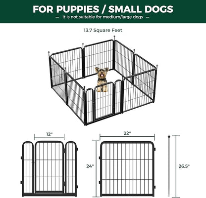 FXW 24 inch 8 Panels Rollick Dog Playpen & FXW 63" x 63" 1 Pack Washable Pee Pads
