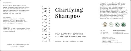 iGroom Dog Shampoo + Dog Conditioner Groomers Bundle - Clarifying Dog Shampoo, Gentle Cleansing, Sooth and Protect Coat, 16 oz - Pro-Keratin Leave-in Dog Conditioner, Excellent Detangling, 16 oz