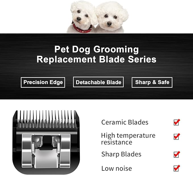 10 Blades Dog Grooming Blades Compatible with Andis/Oster A5/Wahl KM-10 Series Dog Clippers,Detachable Clipper Replacement Blade,Black,Size 10 Blade 1/16" (10#/3PCS)
