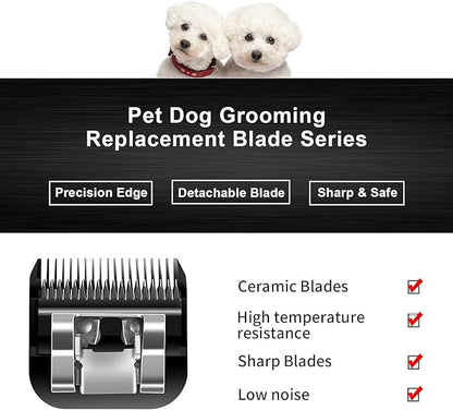 10 Blades Dog Grooming Blades Compatible with Andis/Oster A5/Wahl KM-10 Series Dog Clippers,Detachable Clipper Replacement Blade,Black,Size 10 Blade 1/16" (10#/2PCS)