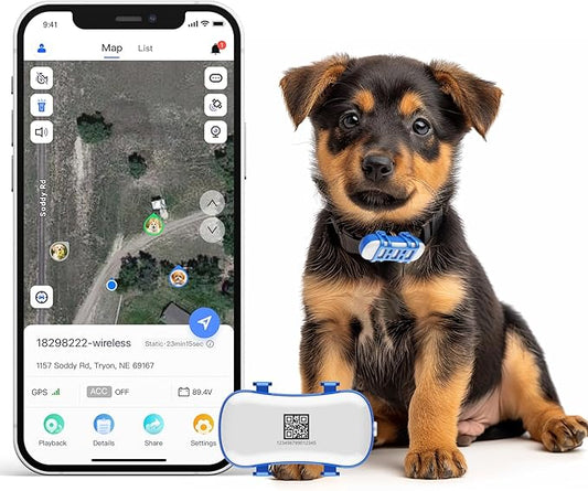 wanwaytech GPS Tracker for Dogs, Pet GPS Location, Unlimited Range, Waterproof, Smart Pet Activity Tracker