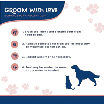Good Scout 2-in-1 Dual-Head Pet Hair Comb, Best Deshedding Tool for Dogs & Cats, Gentle, Safe & Effective Grooming Tool for Short or Long Haired Animals
