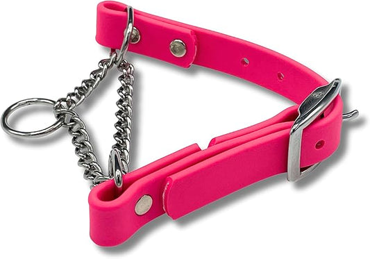 Martingale Collar for Dogs, Biothane, Stainless Steel Hardware, No Pull, Made in The USA, Professional Grade, Small, Pink