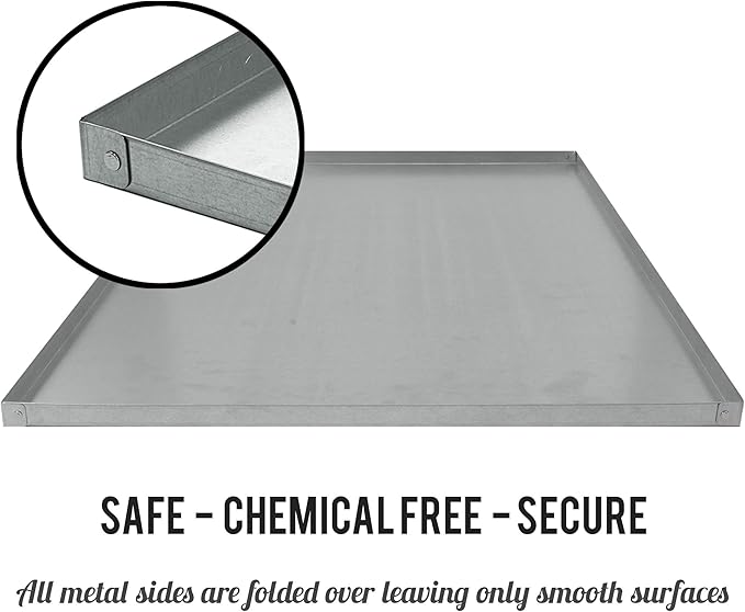 KOPEKS - Heavy Duty Multipurpose Replacement Metal Tray - Galvanized - Rust & Crack Proof - Several for Pet Crates, Grease Trap and Others