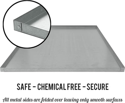 KOPEKS - Heavy Duty Multipurpose Replacement Metal Tray - Galvanized - Rust & Crack Proof - Several for Pet Crates, Grease Trap and Others