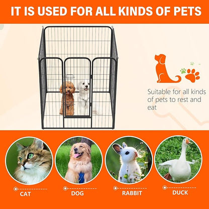 FDW Dog Playpen Dog Pen Dog Kennel 4 Panels 40 Inch Height Indoor Outdoor Folding Metal Portable Puppy Exercise Pen Heavy Duty Dog Fence for Yard Camping,Black