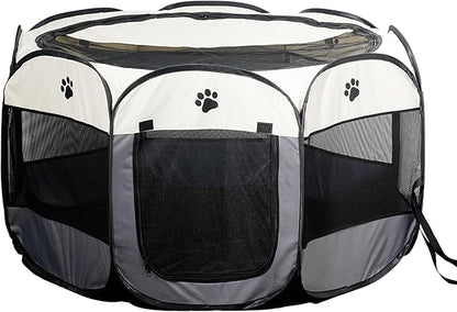 Portable Pet Playpen, Dog Playpen Foldable Pet Exercise Pen Tents Cat House Playground for Puppy Kitten Indoor Outdoor Travel Camping Use