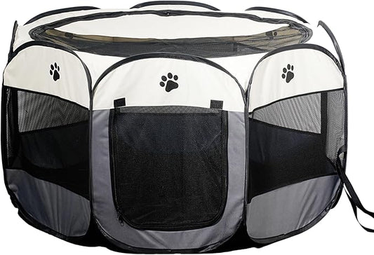 Portable Pet Playpen, Dog Playpen Foldable Pet Exercise Pen Tents Cat House Playground for Puppy Kitten Indoor Outdoor Travel Camping Use