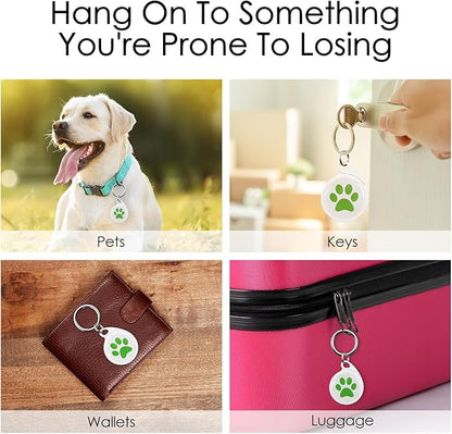 QR Code Dog Tag, Smart ID Tags, Dog Tags Personalized Lightweight Silent ID Tag for Kids Pets Bags Keys, Green