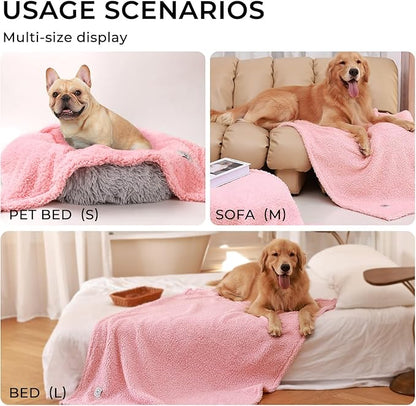 Luciphia Premium Fleece Dog Puppy Blanket Soft Pet Sherpa Calming Cat Blanket Throw for Small Medium Dog Cat(Pink,41x31 inches)