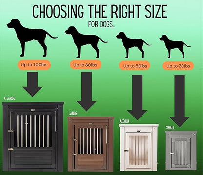 New Age Pet ECOFLEX Dog Crate End Table - Furniture-Style Pet Crate for Crate Trained Dogs - Stainless Steel Tubing & a Latched Closure - 10 Year Manufacturer's Warranty, Medium, Black