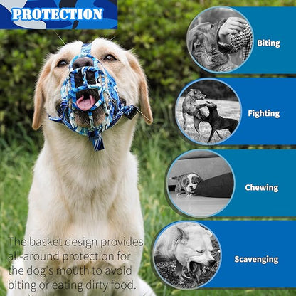 BARKLESS Dog Muzzle, Silicone Basket Muzzle for Small Medium Large Dogs, Soft Cage Muzzle Prevent Biting Chewing, Allow Drinking Panting, Suitable for German Shepherd