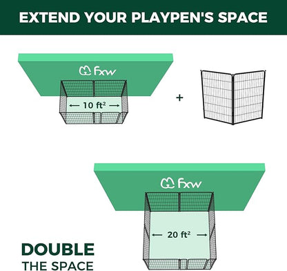 FXW Homeplus Dog Playpen for Indoor Use - Stress-Free and Safe Play, Heavy Duty 45 Inch 2 Panels Dog Pen for Large Dogs, Black│Patented