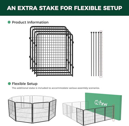 FXW Homeplus Dog Playpen for Indoor Use - Stress-Free and Safe Play, Heavy Duty 32 Inch 4 Panels Dog Pen for Puppies, Small and Medium Dogs, Black│Patented