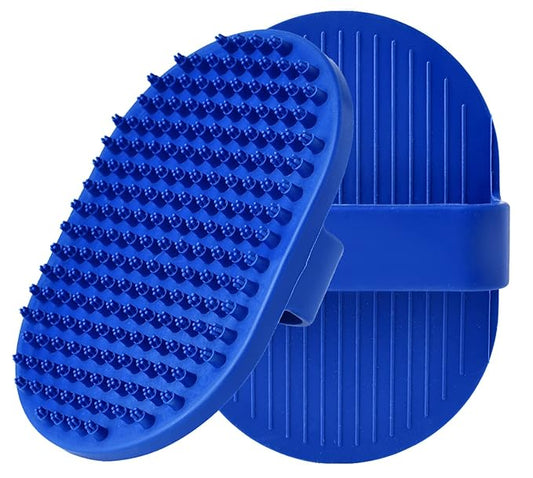 Dog Grooming Brush Set, 2 Pcs Rubber Bathing Brushes for Short and Long Haired Dogs and Cats - Shower Shedding and Shampoo Brush