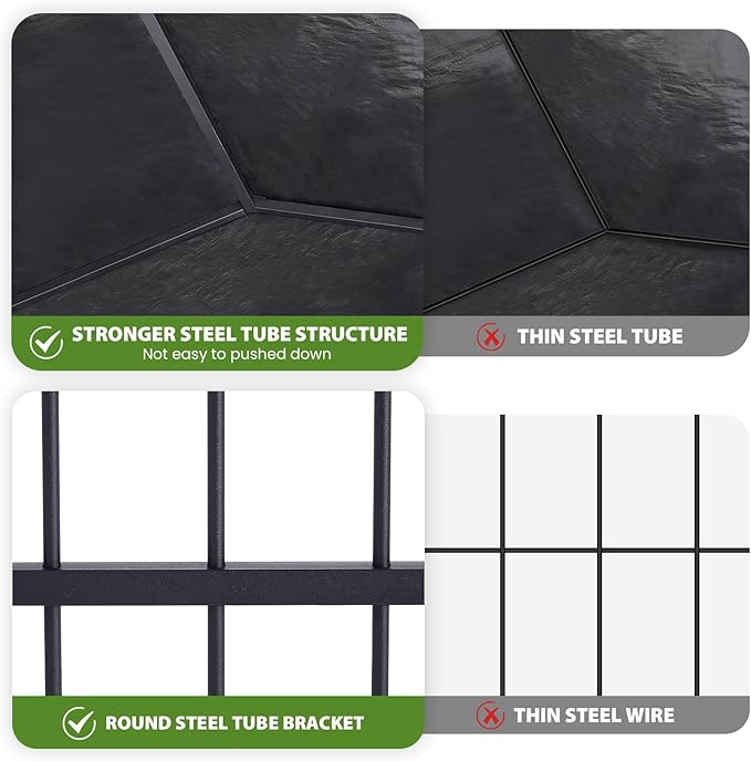 Rovibek Outdoor Dog Kennel with Roof, Dog Kennel Outside Heavy Duty Dog Playpen, Dog Run Enclosure with 2 Rotating Bowl & Sun-Proof Cover Dogs