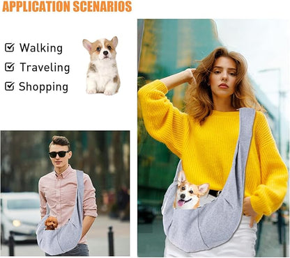 Dog Bag Carrier Sling, Dog Sling Carrier for Small Dogs 15lbs, Dog and Cat Sling Carrier for Outdoor Traveling Subway