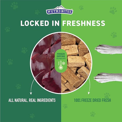 Nutri Bites Freeze Dried Beef Liver Dog & Cat Treats, 9 oz | Healthy Pet Training Treats or Food Topper | All Natural, Single Ingredient, High Protein