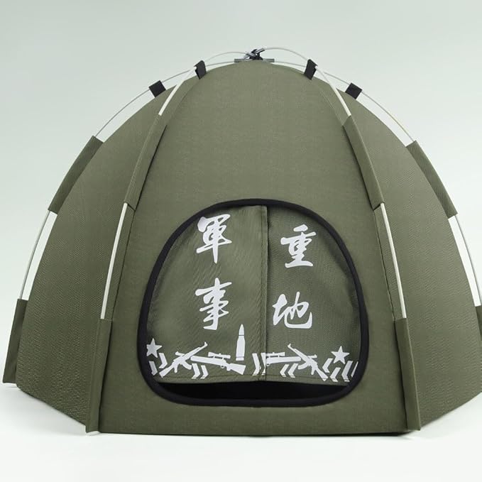 Cute Cat Teepee Cave, Cat Tent Foldable Indoor Outdoor with Thick Mat,Puppy Bed Tent,Bunny Pet Tent Teepee,Portable Dog House Teepee Tent, Cat Bed,Dog Bed Tent,Puppy Bunny,Pet Tent Teepee (L, S)