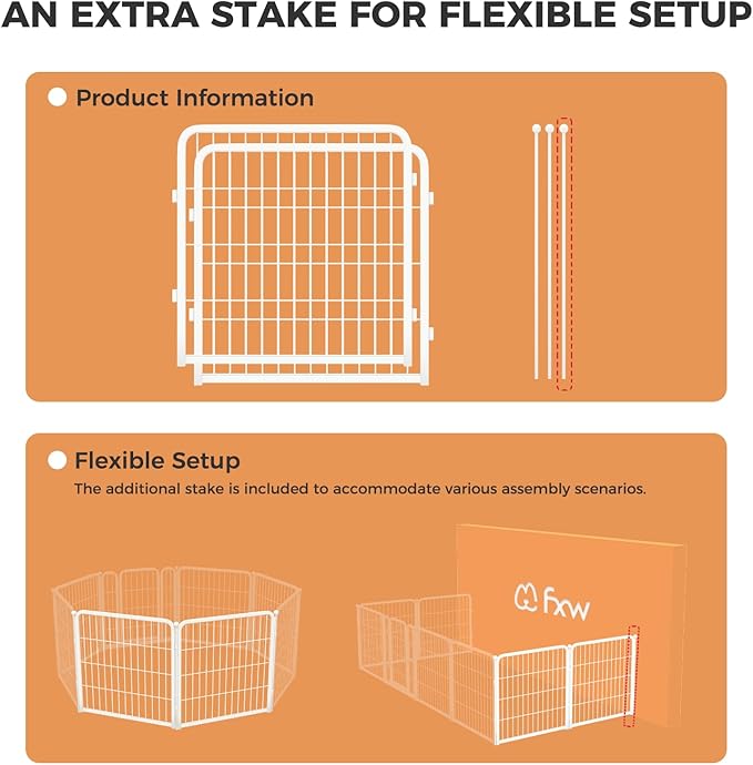 FXW Homeplus Dog Playpen for Indoor Use - Stress-Free and Safe Play, Heavy Duty 24 Inch 2 Panels Dog Pen for Puppies and Small Dogs, White│Patented
