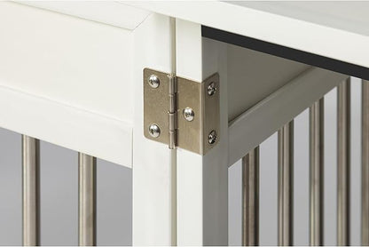 New Age Pet Horizon Pet Crate - Durable ECOFLEX with Stainless Steel Spindles, Bone-Shaped Latches, Easy Access Door, Stylish Design, 10-Year Warranty, Available in 3 Sizes & 2 Colors