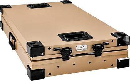 Heavy Duty Fully Collapsible Powder-Coated Aluminum Dog Crate - Small (Tan)